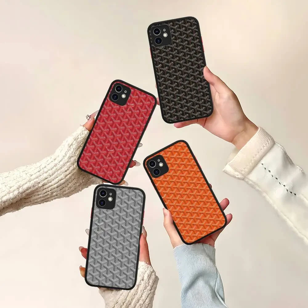Geometric Plaid Matte Phone Case