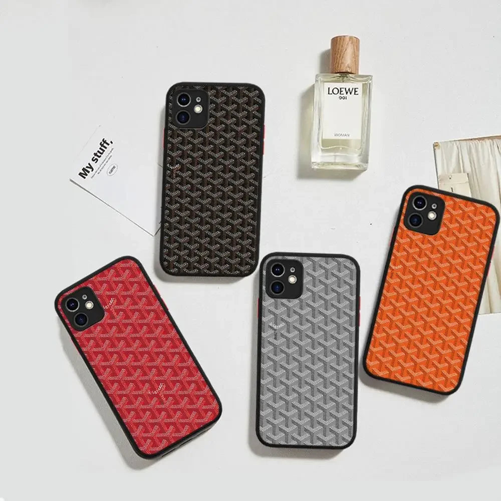 Geometric Plaid Matte Phone Case