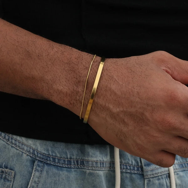 Adjustable Stainless Steel Snake Chain Bracelet