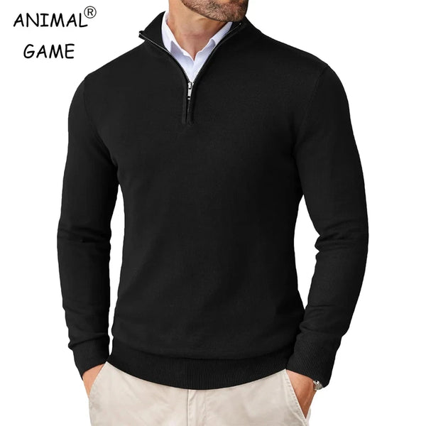 Slim Fit Mock Neck Quarter Zip Sweater